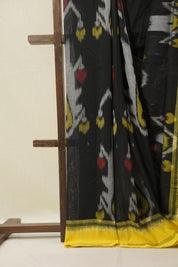 Black Pochampalli Cotton Ikat Saree - SRBPCIS691