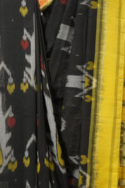 Black Pochampalli Cotton Ikat Saree - SRBPCIS691