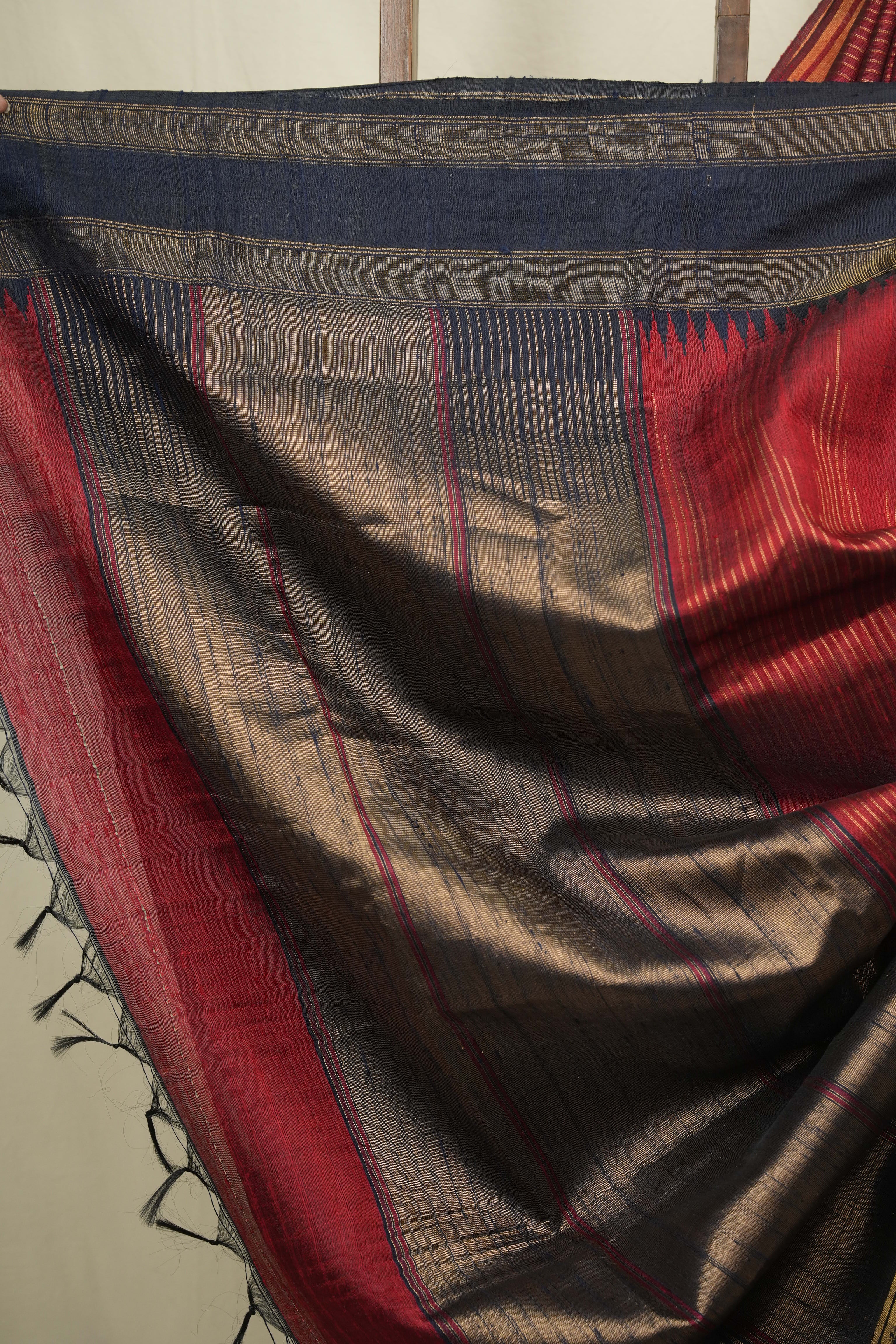 Maroon Raw Silk Saree - SRMRSS1148
