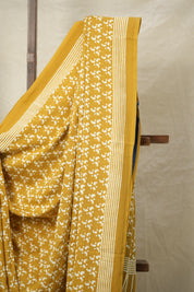 Mustard Yellow HBP Cotton Saree - SRMYCS3052