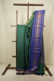 Green Raw Silk Saree - SRGRSS1146