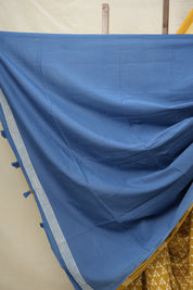 Mustard Yellow HBP Cotton Saree - SRMYCS3052