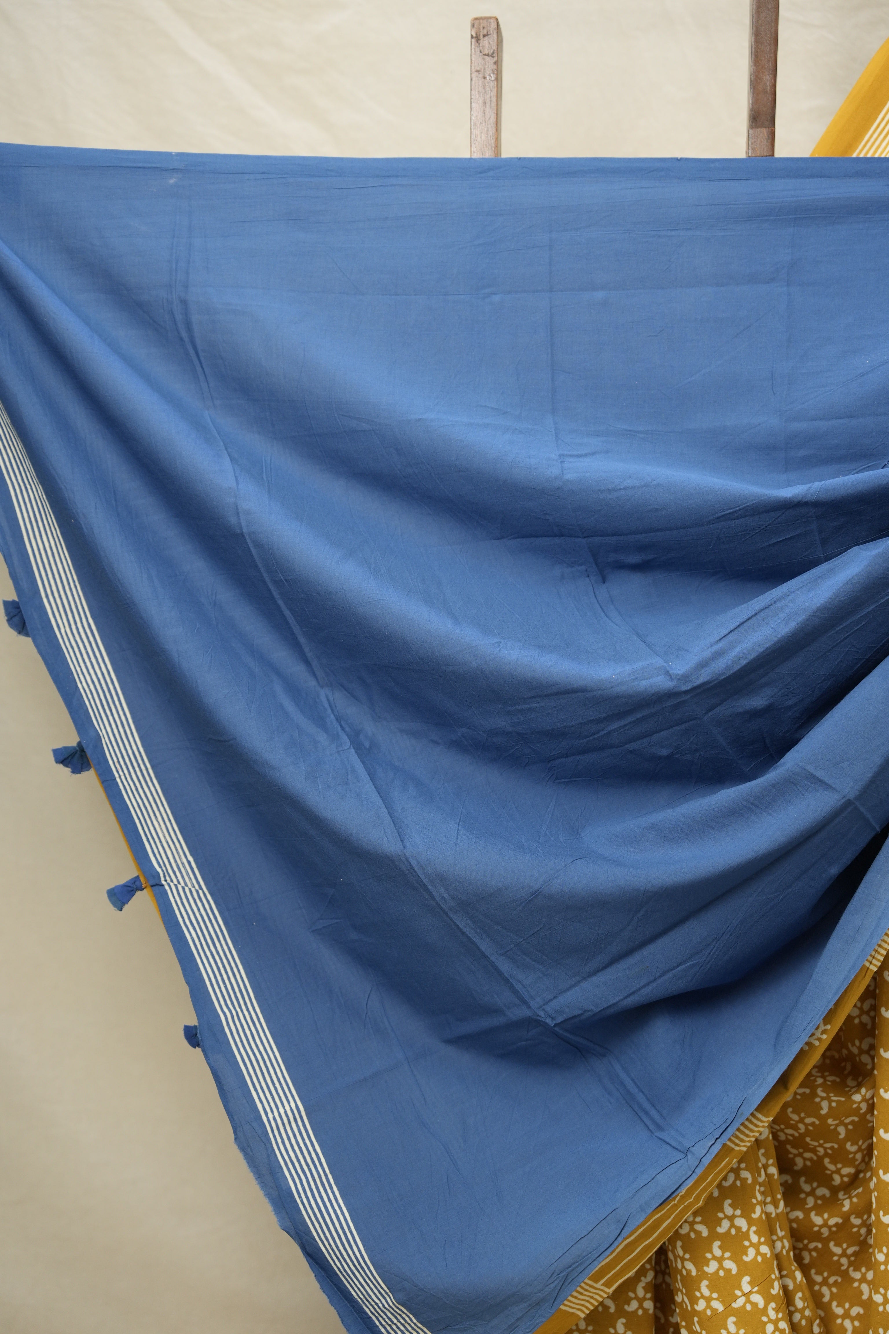 Mustard Yellow HBP Cotton Saree - SRMYCS3052