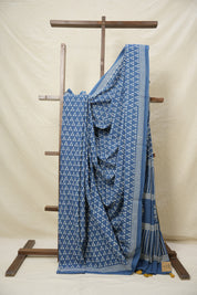Blue HBP Cotton Saree - SRBCS3050