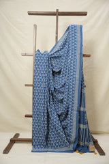 Blue HBP Cotton Saree - SRBCS3050