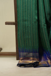 Green Raw Silk Saree - SRGRSS1146