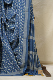 Blue HBP Cotton Saree - SRBCS3050