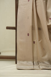 Beige Maheshwari Saree - SRBMS1181
