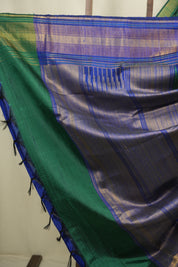 Green Raw Silk Saree - SRGRSS1146