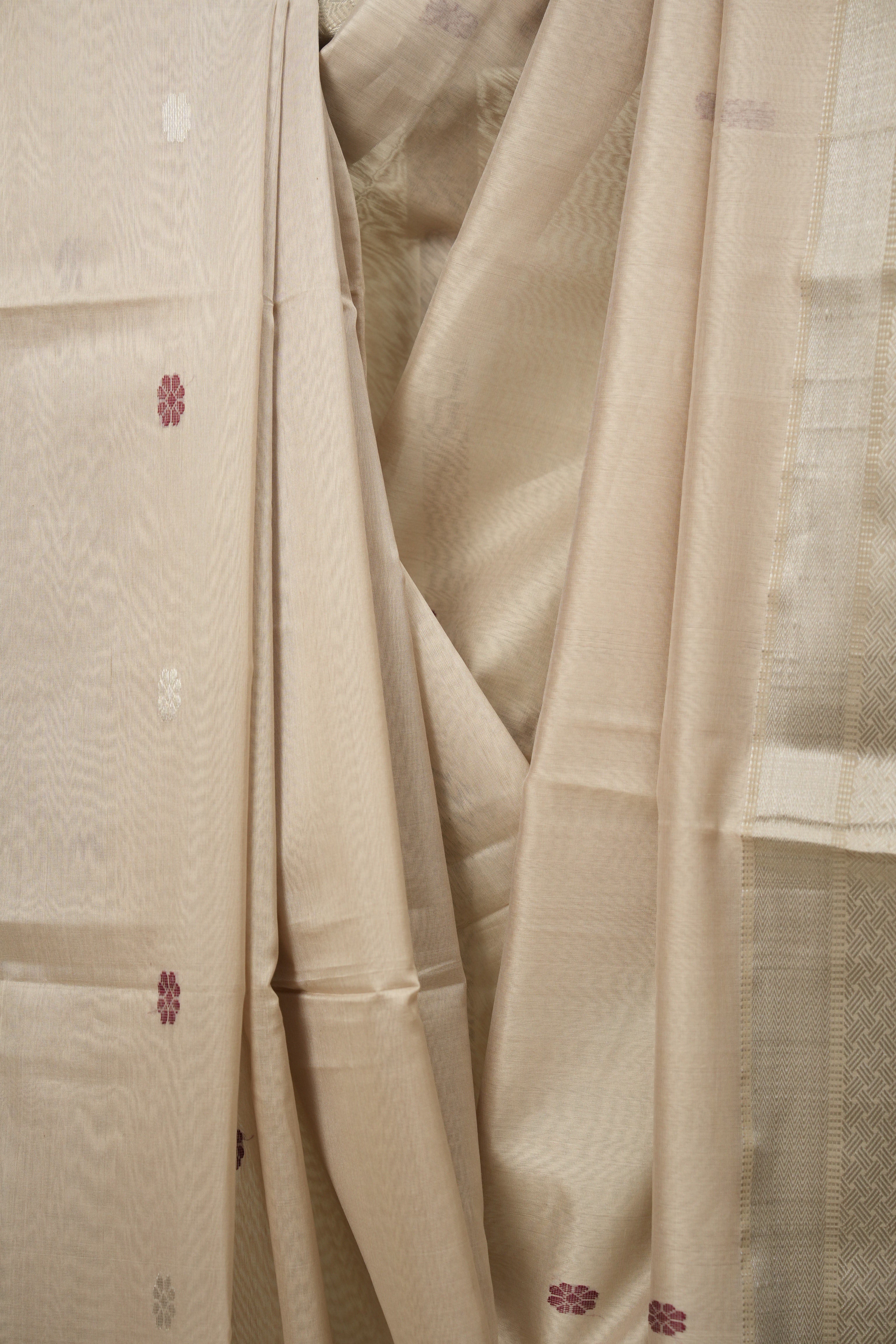 Beige Maheshwari Saree - SRBMS1181