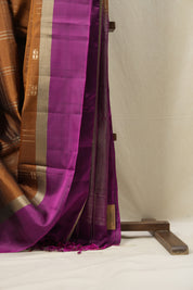 Brown Soft Silk Saree - SRBSSS371