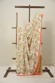 White HBP Georgette Saree - SRWHGS02