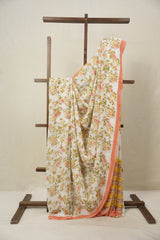 White HBP Georgette Saree - SRWHGS02