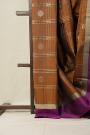 Brown Soft Silk Saree - SRBSSS371
