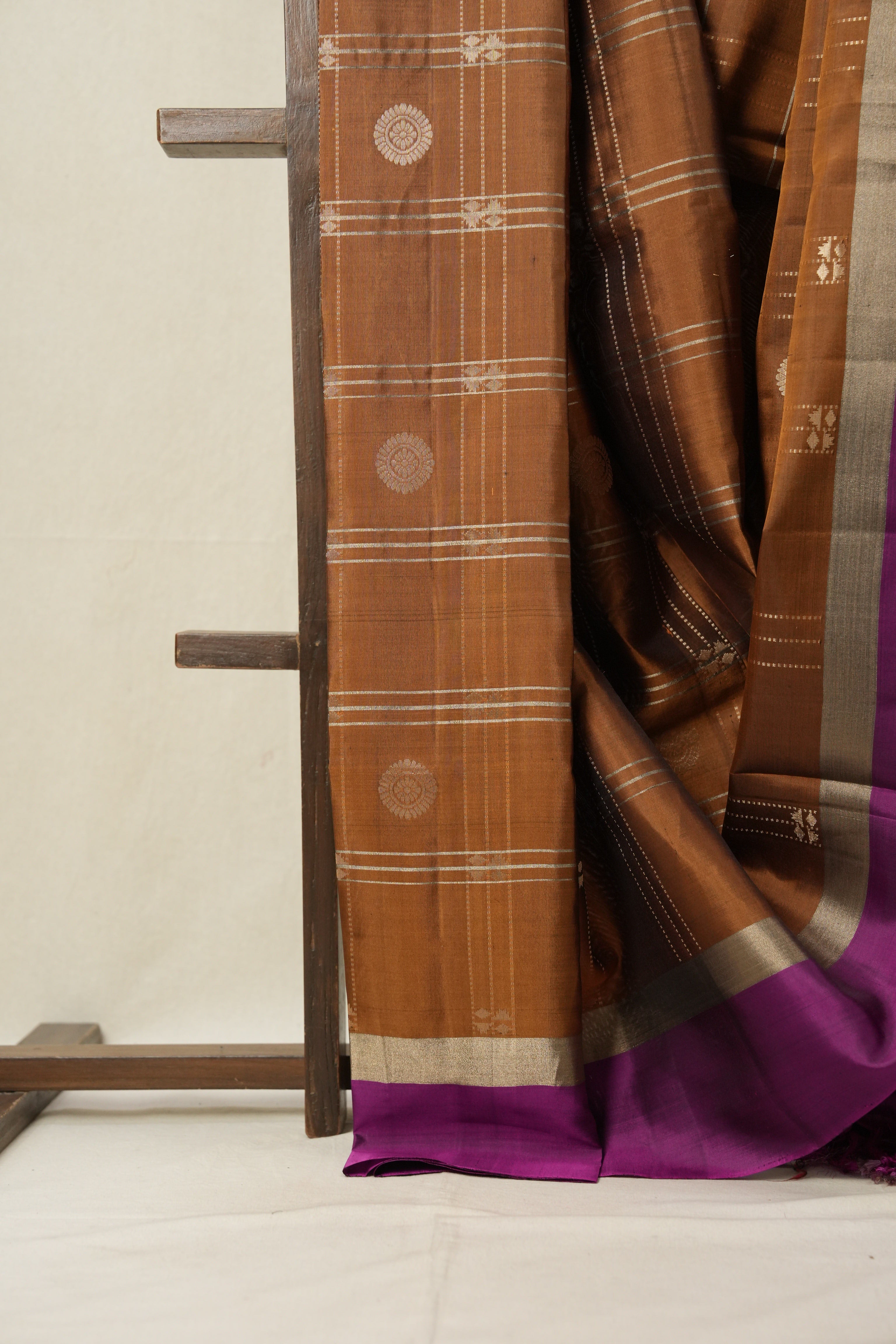Brown Soft Silk Saree - SRBSSS371
