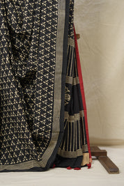 Black HBP Cotton Saree - SRBCS3049