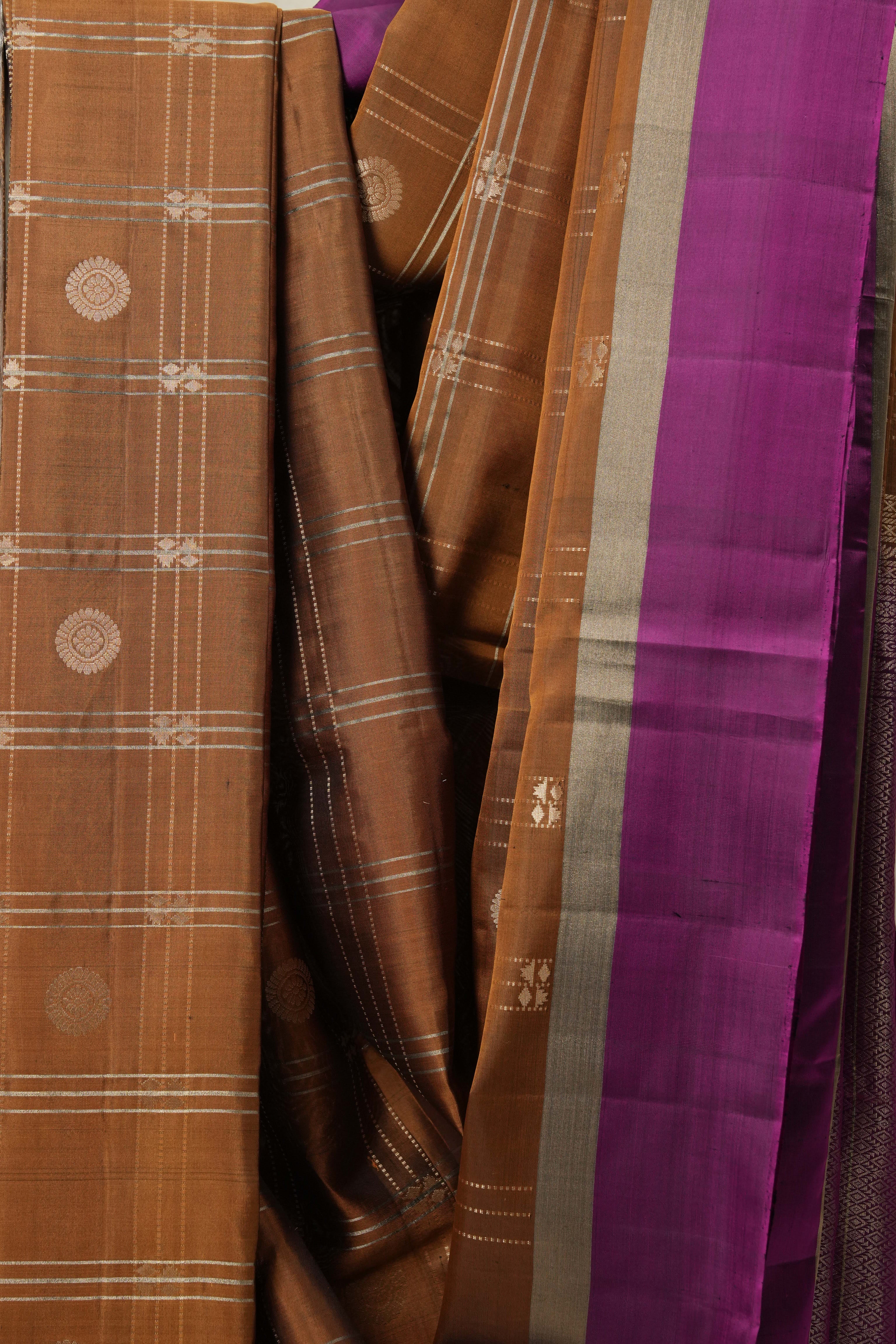 Brown Soft Silk Saree - SRBSSS371