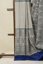 Grey Pochampalli Cotton Ikat Saree - SRWPCIS689