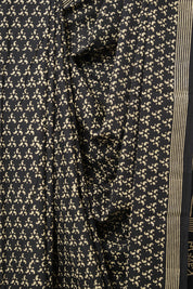 Black HBP Cotton Saree - SRBCS3049