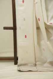 White Maheshwari Saree - SRWMS1184
