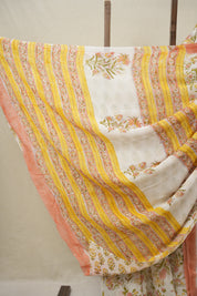White HBP Georgette Saree - SRWHGS02