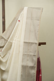 White Maheshwari Saree - SRWMS1184