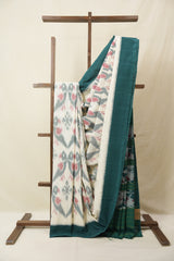 White Pochampalli Cotton Ikat Saree - SRWPCIS688