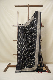 Black HBP Cotton Saree - SRBCS3053