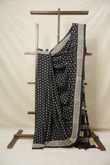 Black HBP Cotton Saree - SRBCS3053