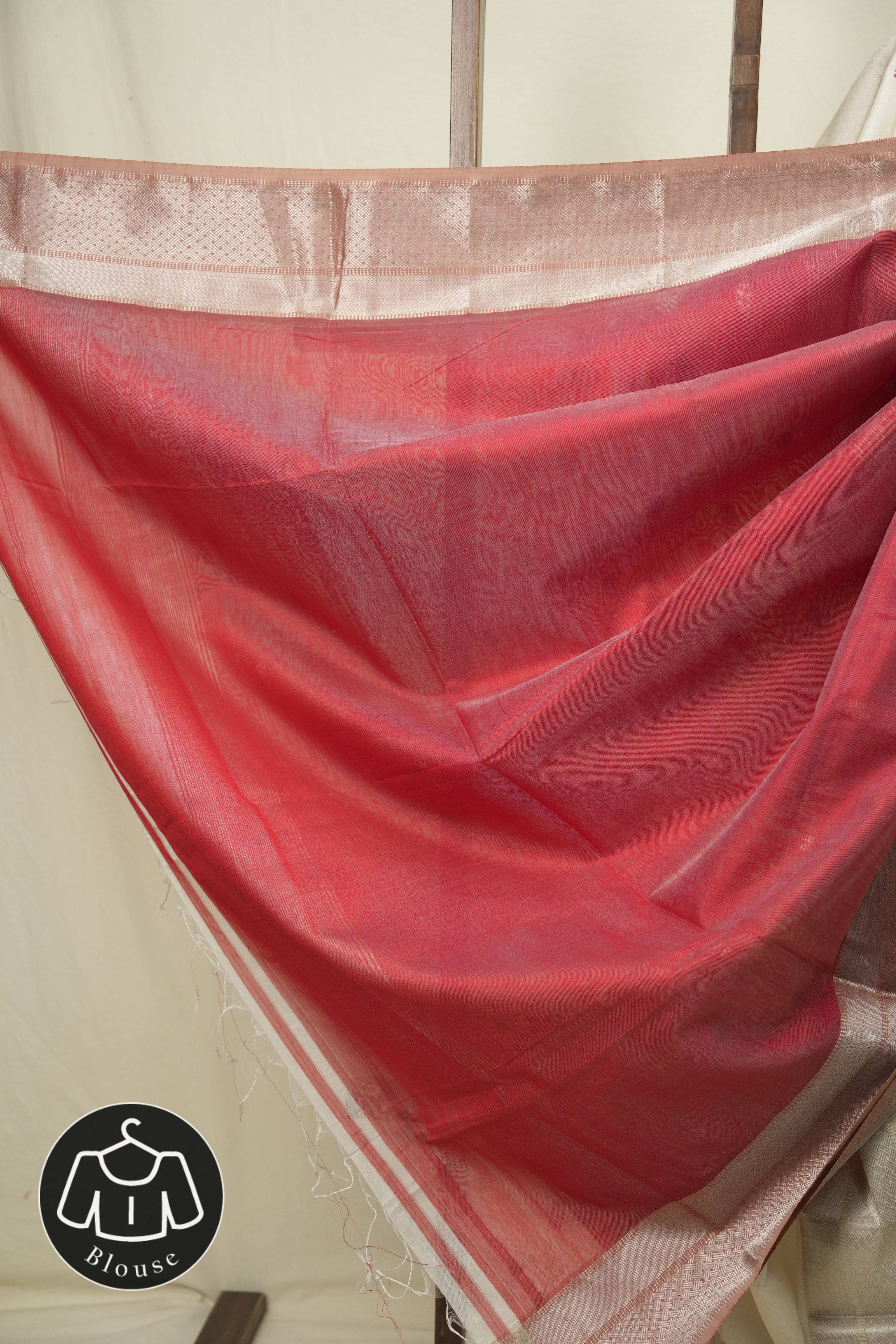 White Maheshwari Saree - SRWMS1184
