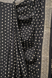 Black HBP Cotton Saree - SRBCS3053