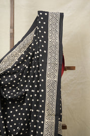 Black HBP Cotton Saree - SRBCS3053