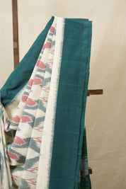 White Pochampalli Cotton Ikat Saree - SRWPCIS688
