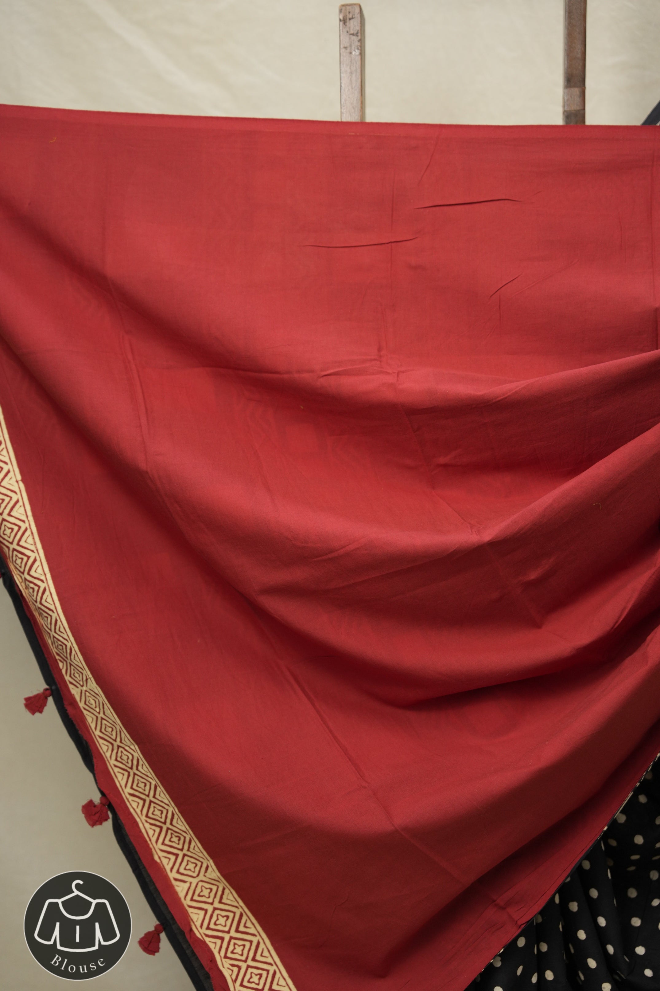 Black HBP Cotton Saree - SRBCS3053