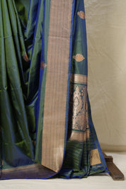 Green - Blue Banarasi Silk Saree - SRGBBSS021