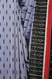 Ash Blue Pochampalli Cotton Ikat Saree - SRABPCIS687