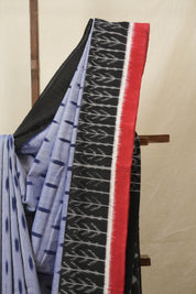 Ash Blue Pochampalli Cotton Ikat Saree - SRABPCIS687