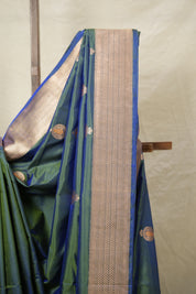 Green - Blue Banarasi Silk Saree - SRGBBSS021