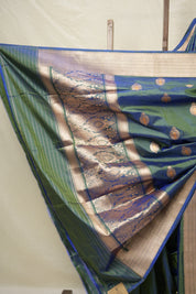 Green - Blue Banarasi Silk Saree - SRGBBSS021