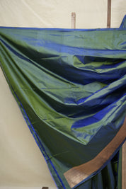 Green - Blue Banarasi Silk Saree - SRGBBSS021