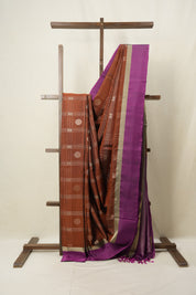Brown Soft Silk Saree - SRBSSS368