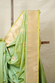 Yellow-Mint Banarasi Silk Saree - SRYMBSS020