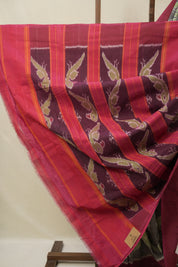 Grey Pochampalli Cotton Ikat Saree - SRGPCIS686