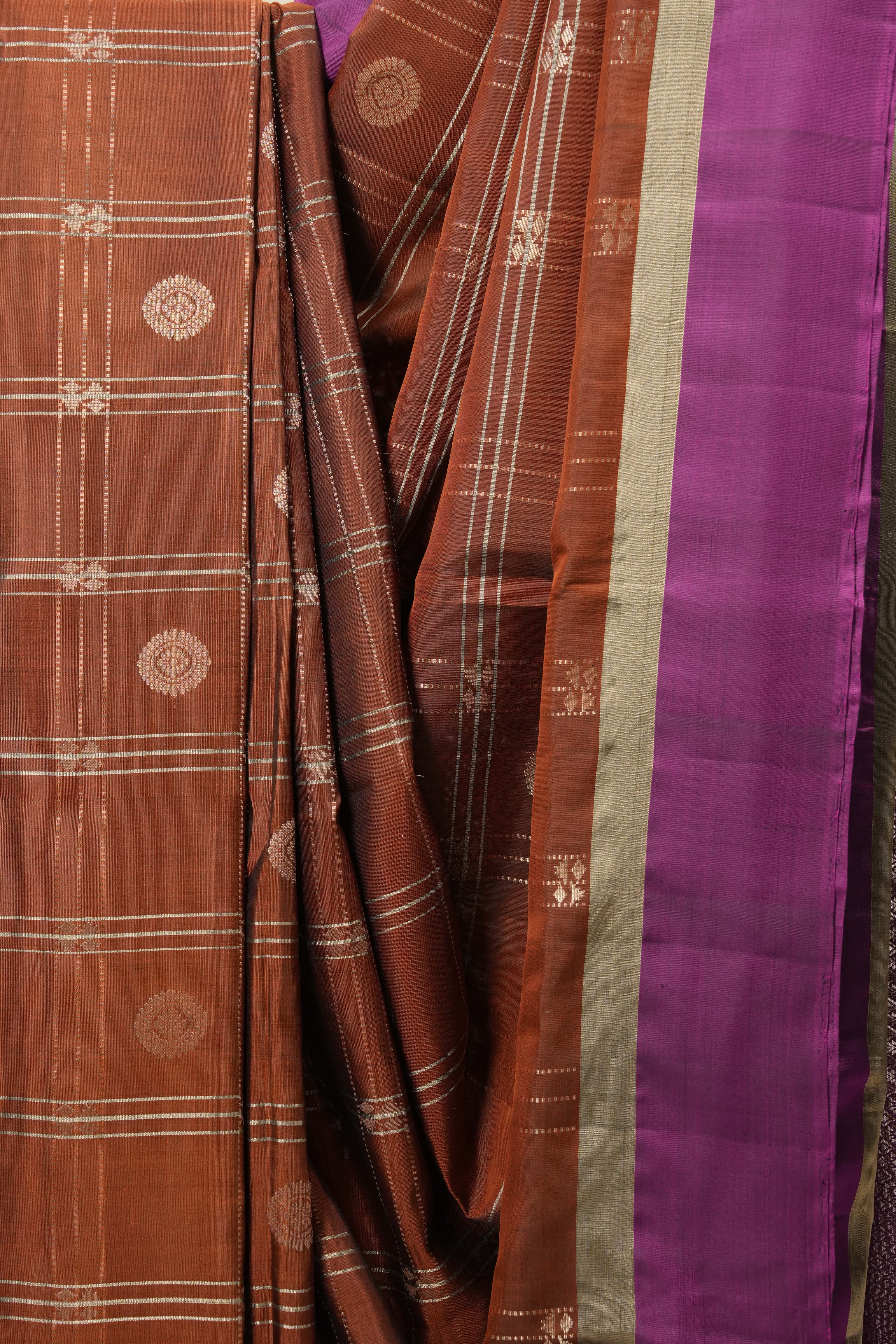 Brown Soft Silk Saree - SRBSSS368