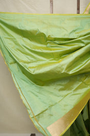 Yellow-Mint Banarasi Silk Saree - SRYMBSS020