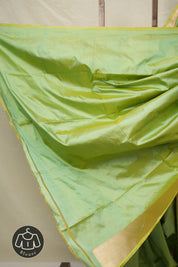 Yellow-Mint Banarasi Silk Saree - SRYMBSS020