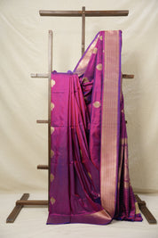 Two Tone Maroon Banarasi Silk Saree - SRTTMBSS018