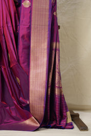Two Tone Maroon Banarasi Silk Saree - SRTTMBSS018