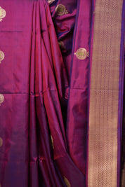 Two Tone Maroon Banarasi Silk Saree - SRTTMBSS018