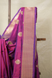 Two Tone Maroon Banarasi Silk Saree - SRTTMBSS018